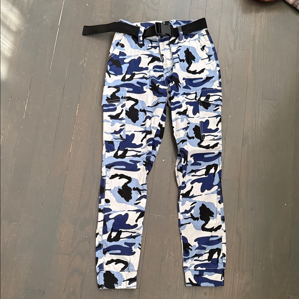 Almost Famous Blue Camo Joggers